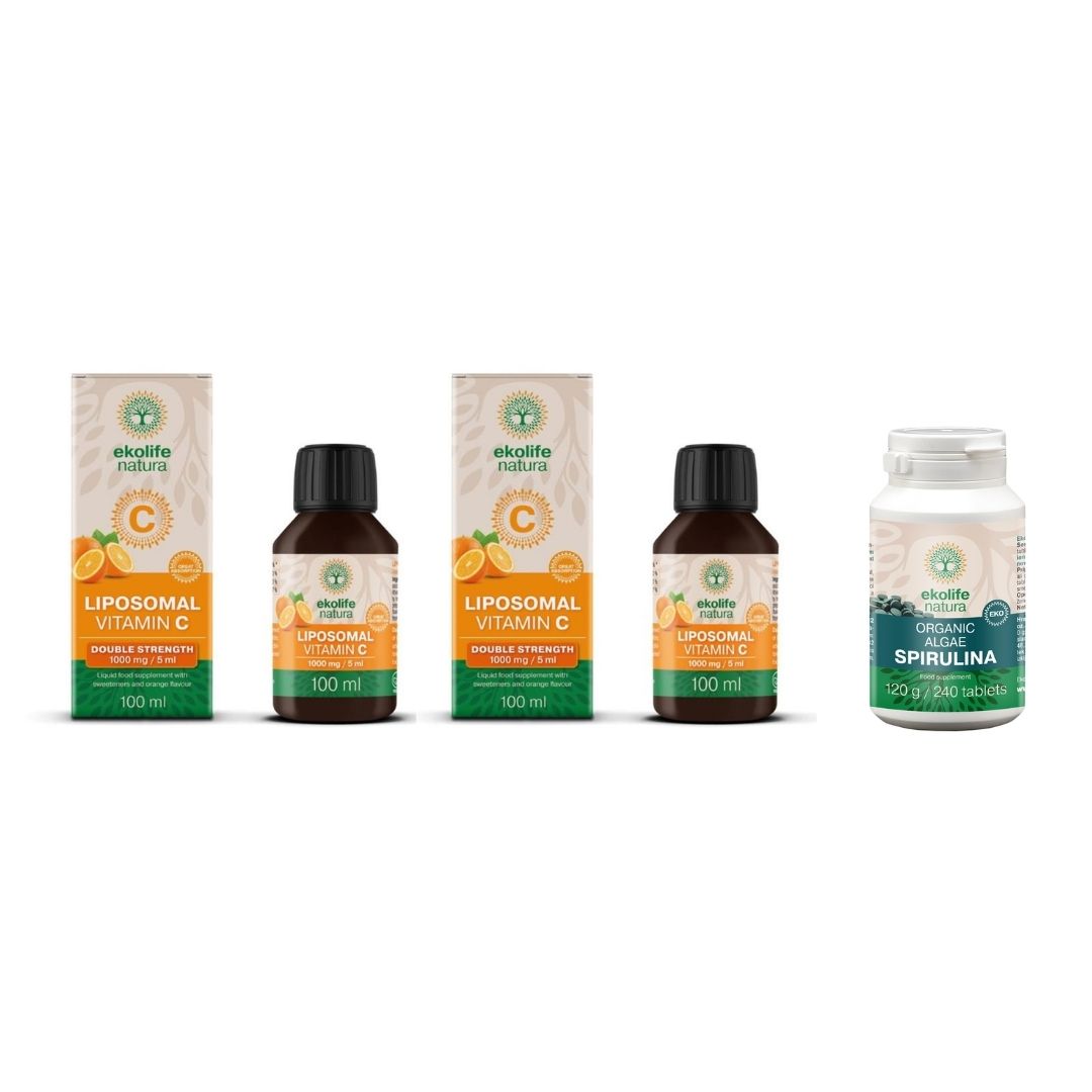 Vitamin C Duo + Spirulina - 2x Liposomalni C 100 ml + Spirulina GRATIS